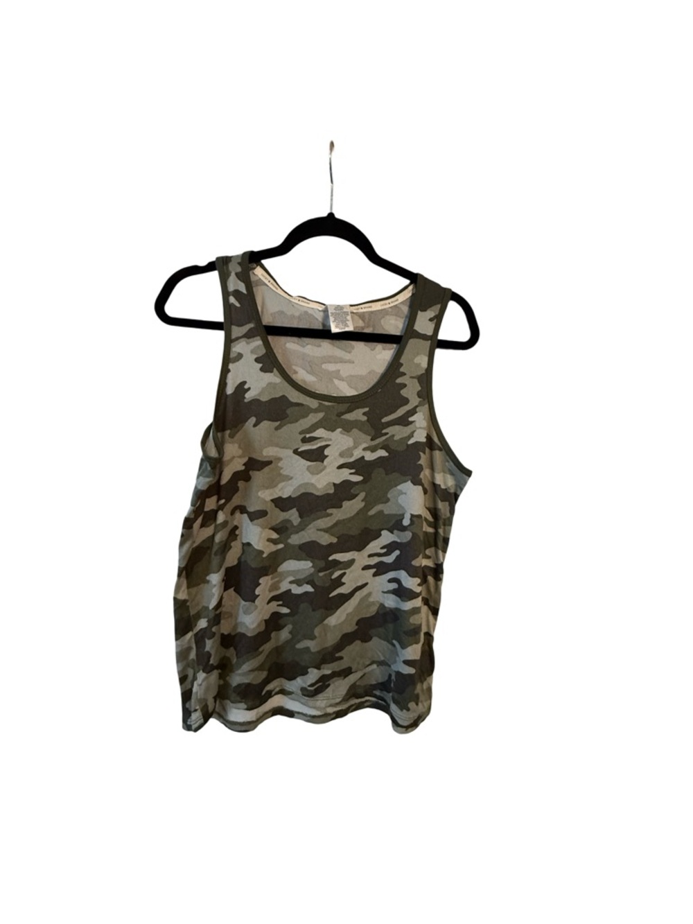 Lucky Brand Women's Camo Scoop Neck Tank - Olive & Taupe